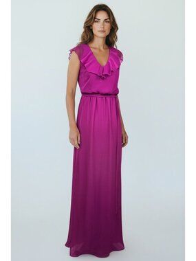 AMSALE Womens Size XS Pink Magenta Maxi Dress Halter Formal Evening Gown NEW